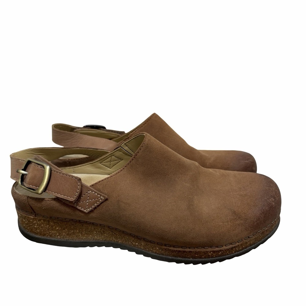 Dansko Womens Merrin Waxy Leather Slingback Mule EU 41 US 10.5-11 Tan Clog‎ MINT